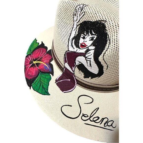 Cowboy Hat Hand painted of SELENA ❣️one size *Unisex* - Picture 8 of 15